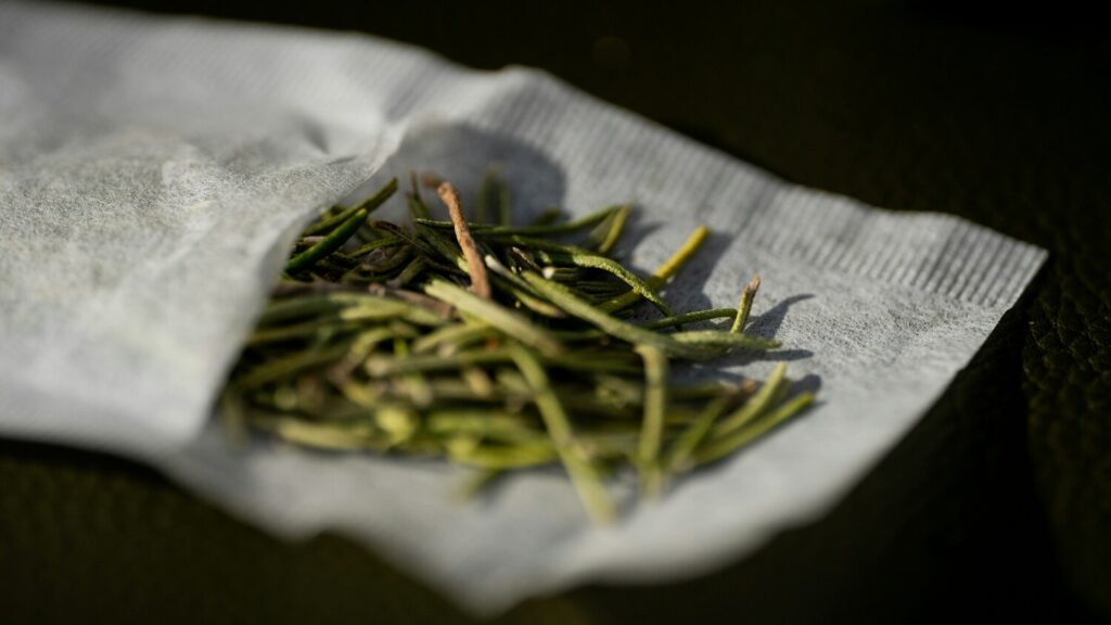 High-grade loose-leaf tea presented elegantly, reflecting purity, aroma, and refined craftsmanship.