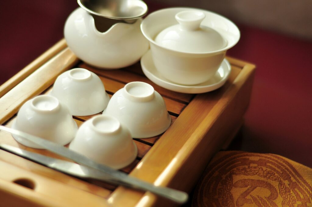 A close-up view of Chinese tea, highlighting the tea’s colour, purity, and the quiet ritual of tea appreciation.