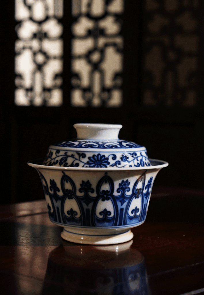 A single, spotless teacup showcased against a simple background, emphasising its smooth shape and refined finish.